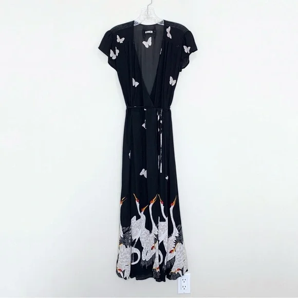 reformation carina midi wrap dress Reformation Green Carina Midi Wrap Dress by Reformation